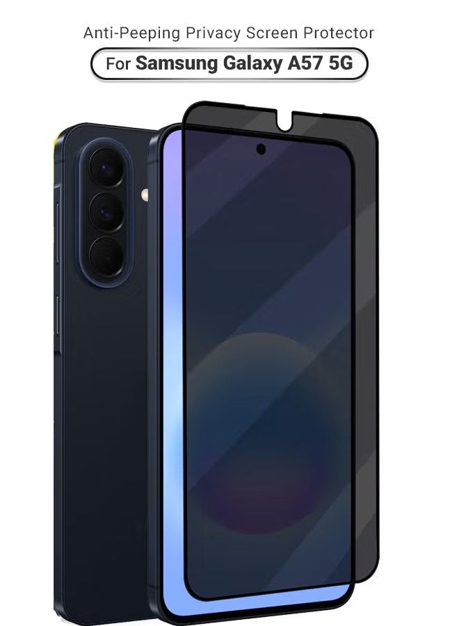 يويو تيك واقي شاشة لهاتف Samsung Galaxy A57 5G (إصدار 2026) مصنوع من الزجاج المقسى (Tempered Glass) بصلابة 9H، يتميز بخصائص حماية الخصوصية (مضاد للتجسس) ووضوح عالٍ (HD) ومقاومة للخدش. - Image 1