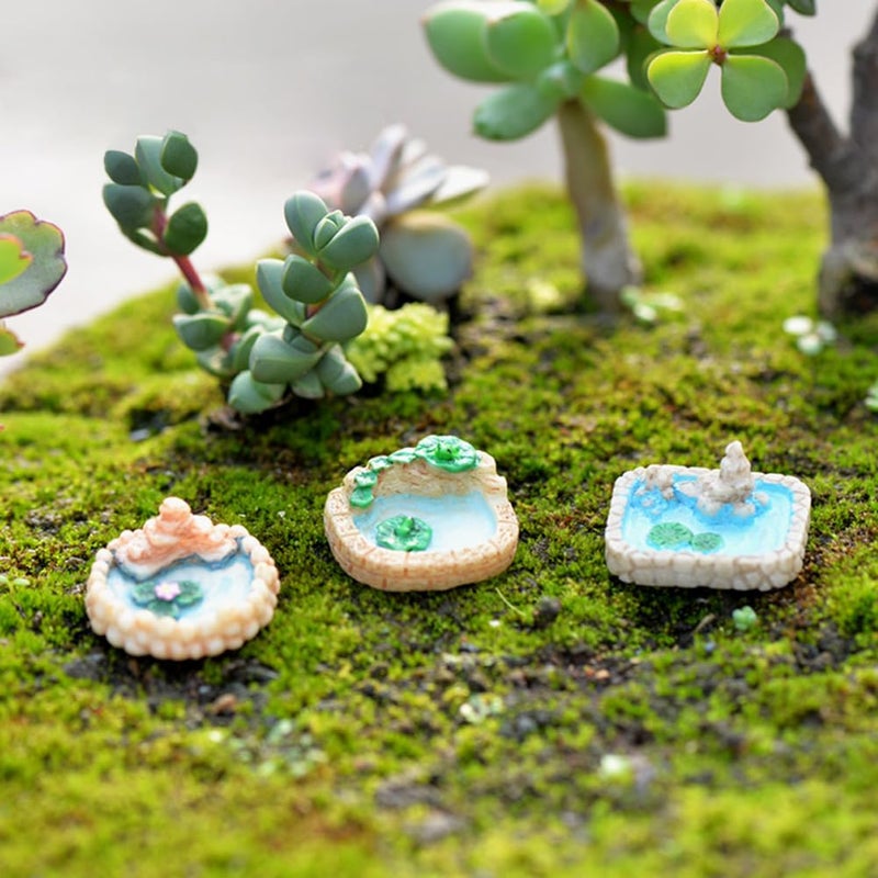 Purple Star Fairy Garden Pond 15 Pack Mini Pond for Fairy Garden Accessories Outdoor Small Ponds Miniature Figurines Zen Gardens Crafts Terrarium Decor Little Statues Easter Gift Brown - Image 4