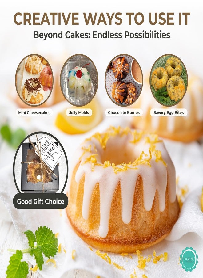 O'Creme O’Creme Bakeable Plastic Mini Cake Pan with Container - Baking Pan With Non-Stick Silicone - Reusable Mold For Baking and Much More - and Clear Snap-Closure Container - 50 Cake Pans + 50 Containers - Image 2
