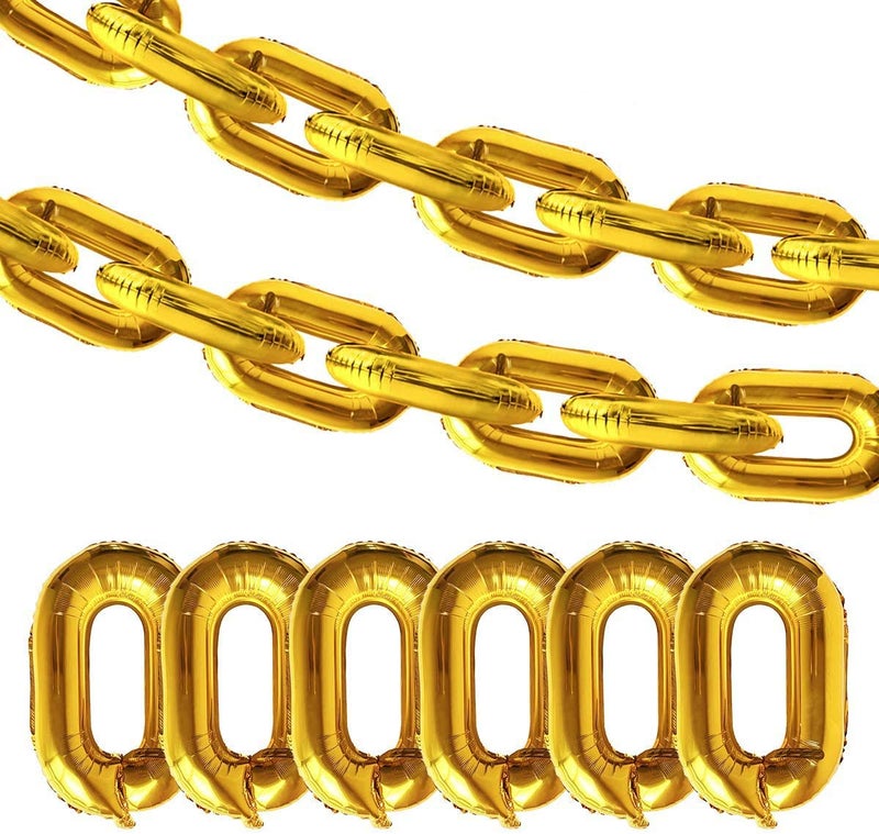 JOLLYSTYLE 32PCS 16 inch Foil Chain Balloons Jumbo Chain Balloons 80s 90s Party Decoration Retro Hip Hop BirthdayGraduation Party Decorations Foil Balloons - Image 3