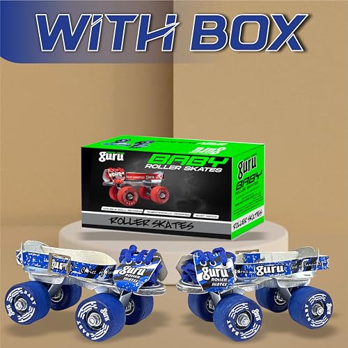 GURU Baby Roller Skates, Quad Skates - Size 4 UK (Blue) - Image 4