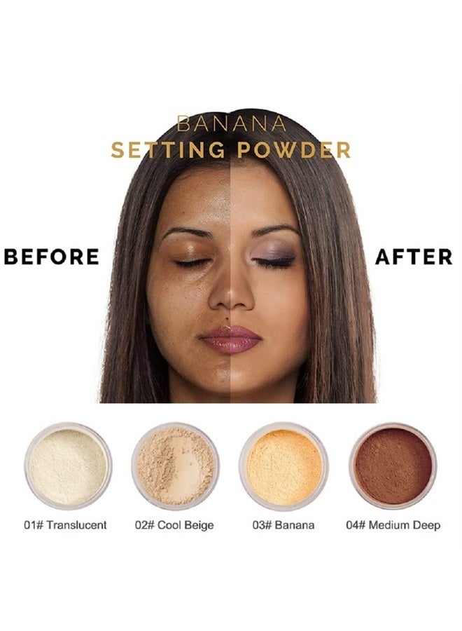 wenfeng 2 Pack PHOERA Setting Powder,Control Oil Brighten Skin Color Cover Blemish Whitening Face Setting Loose Powder,Helps Makeup Last Longer,Includes 2Pcs Velour Powder Puff (102 Cool Beige) - Image 2