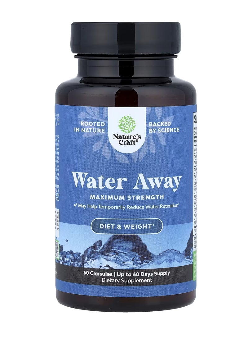 Nature's Craft Water Away, Maximum Strength, 60 Capsules