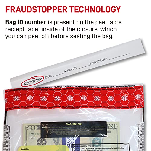 Nadex 9 x 12 Inch Tamper Evident Bank Deposit Bags with FRAUDSTOPPER Level 4 Security, 500 Pack (Clear) - Image 4