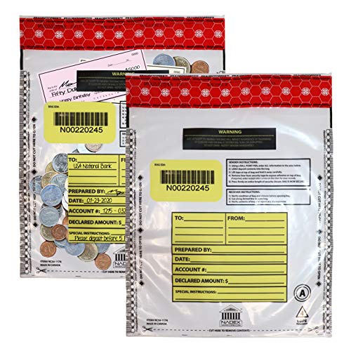 Nadex 9 x 12 Inch Tamper Evident Bank Deposit Bags with FRAUDSTOPPER Level 4 Security, 500 Pack (Clear) - Image 2