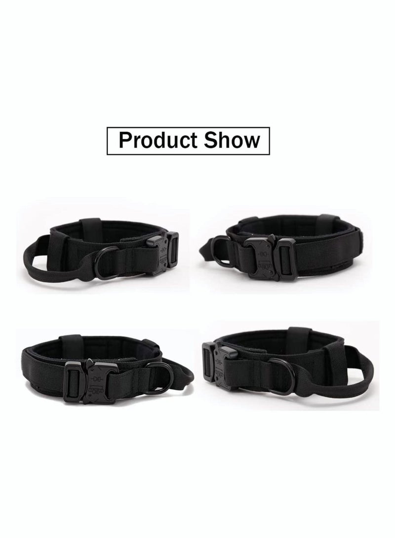 Y&D Military Tactical Dog Collar Adjustable Nylon Heavy Duty Metal Buckle with Handle for Training - Image 2