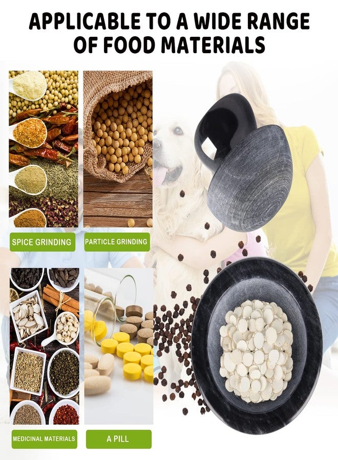 Comie طقم هاون ومدقة كومي الرخامي، مطحنة حبوب وتوابل على شكل فطر، مطحنة قهوة يدوية، 3.7 بوصة، نصف كوب - Image 3