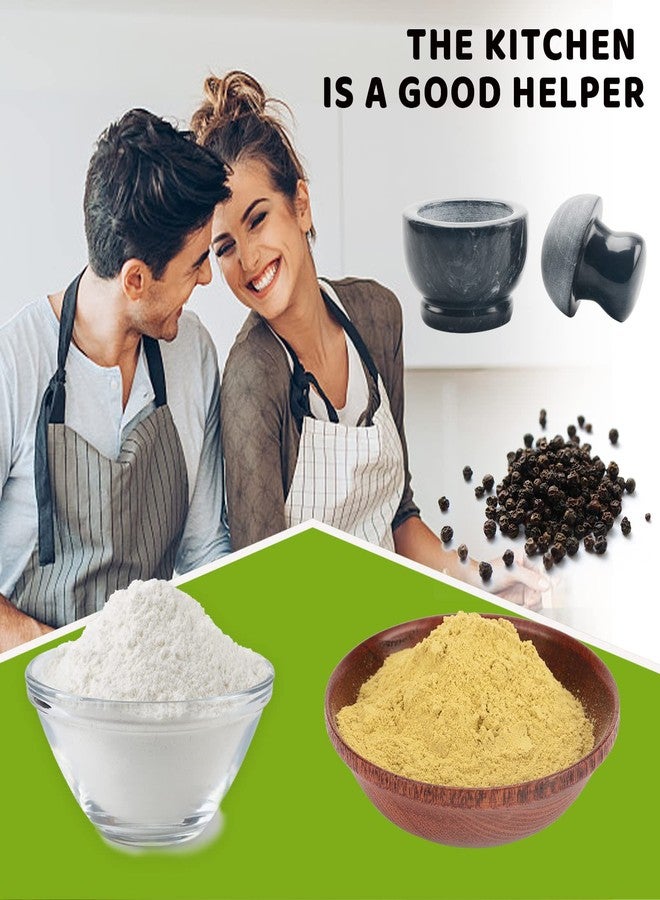 Comie طقم هاون ومدقة كومي الرخامي، مطحنة حبوب وتوابل على شكل فطر، مطحنة قهوة يدوية، 3.7 بوصة، نصف كوب - Image 5