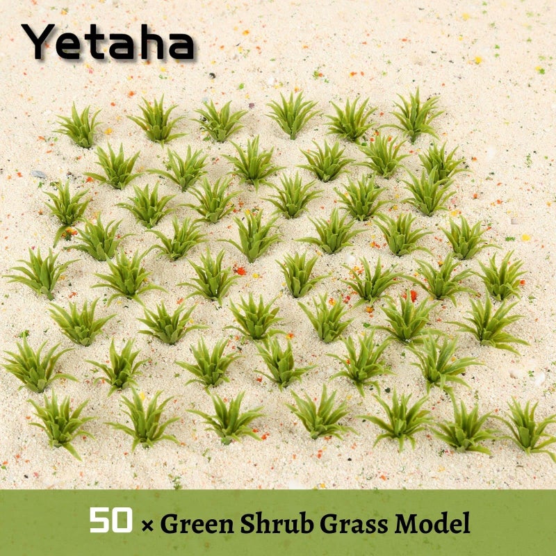 Yetaha نموذج شجيرات خضراء 50 قطعة من ييتاها، نباتات صناعية، ديوراما مشهد حديقة لعبة السكك الحديدية HO 3.5 سم، مشهد نموذج السكك الحديدية المعمارية - Image 2