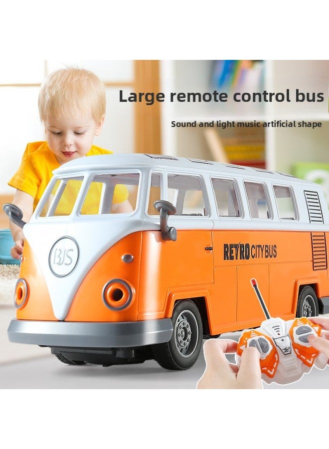 Children's Four-way 1:30 Double-decker Remote Control Bus School Bus Ambulance Simulation Car Model Can Open The Door Light Music Toy-Color:【box Batch】 Qh204-1d School Bus 1.2kg - Image 5