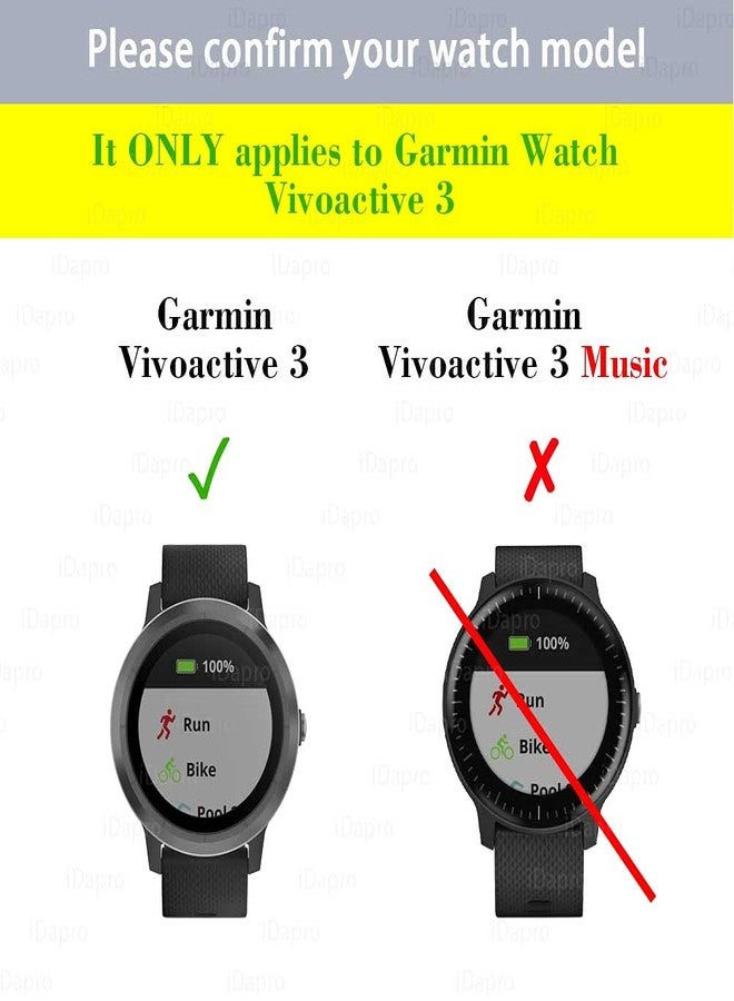 iDaPro [4+4 Pack] Screen Protector for Garmin Vivoactive 3 smartwatch with Silicone Anti-dust Plugs, 9H Tempered Glass Protection Kit in Reusable Storage Case, Anti-Scratch,Bubble-Free,Easy Installation - Image 2