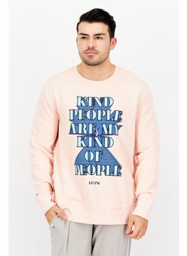 Levi's Men Crew Neck Graphic Print Long Sleeves Sweatshirt, Pink  - Image 1