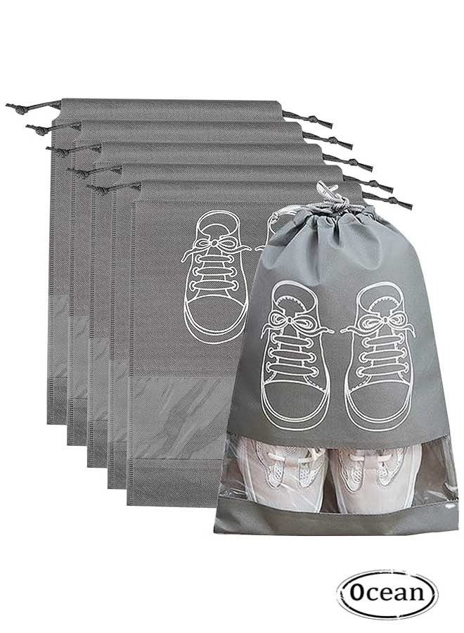 Ocean 5 Pieces Travel Shoe Storage Bag, Non-Woven Storage Bag, Portable Shoes Pouch ,with Transparent Window for Daily and Travel Use  - Image 1