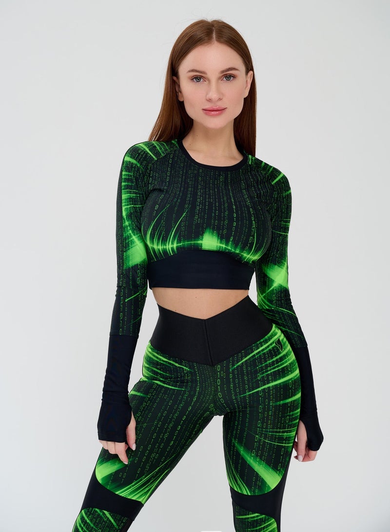 Bona Fide Women’s Compression Crop Top – Long Sleeve Workout Shirt for Gym & Running - Image 1