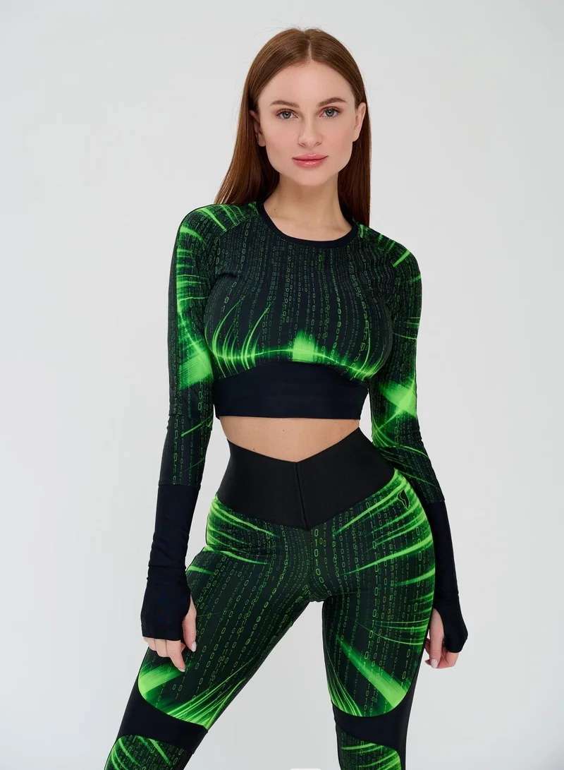 Bona Fide Bona Fide Women’s Compression Crop Top – Long Sleeve Workout Shirt for Gym & Running