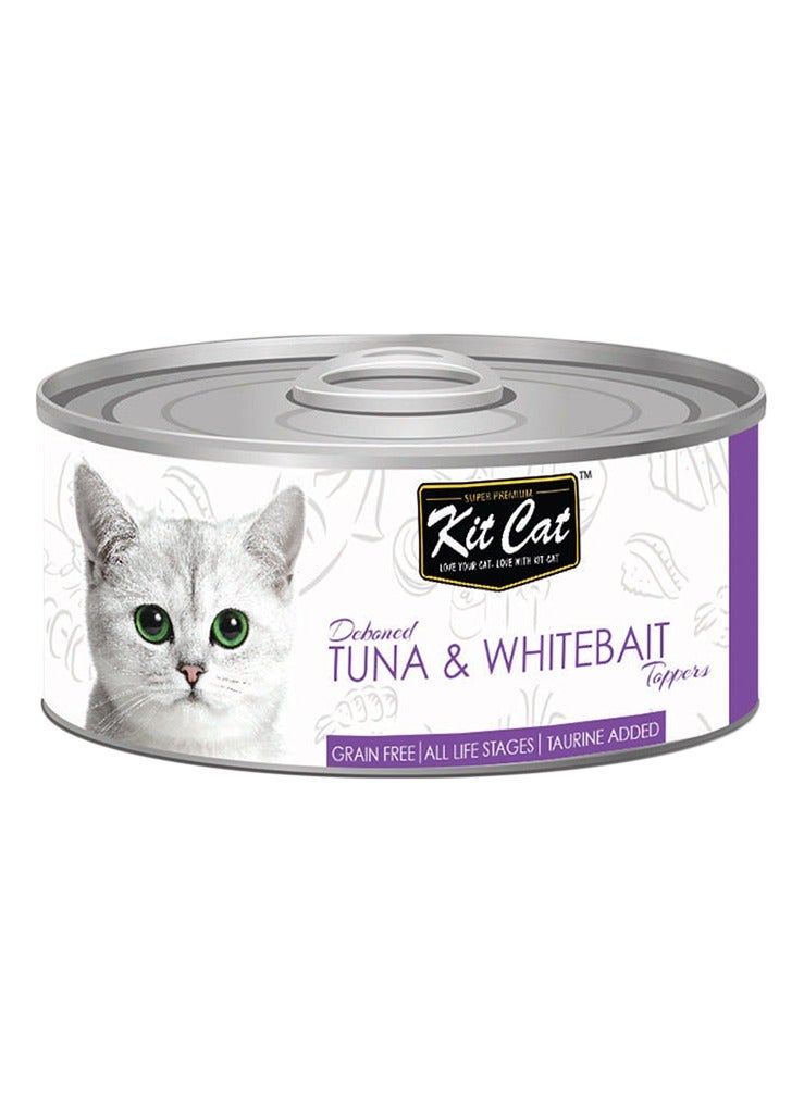 Kit Cat 10PC Deboned Tuna And Whitebait Toppers Cat Wet Food 80g - Image 2