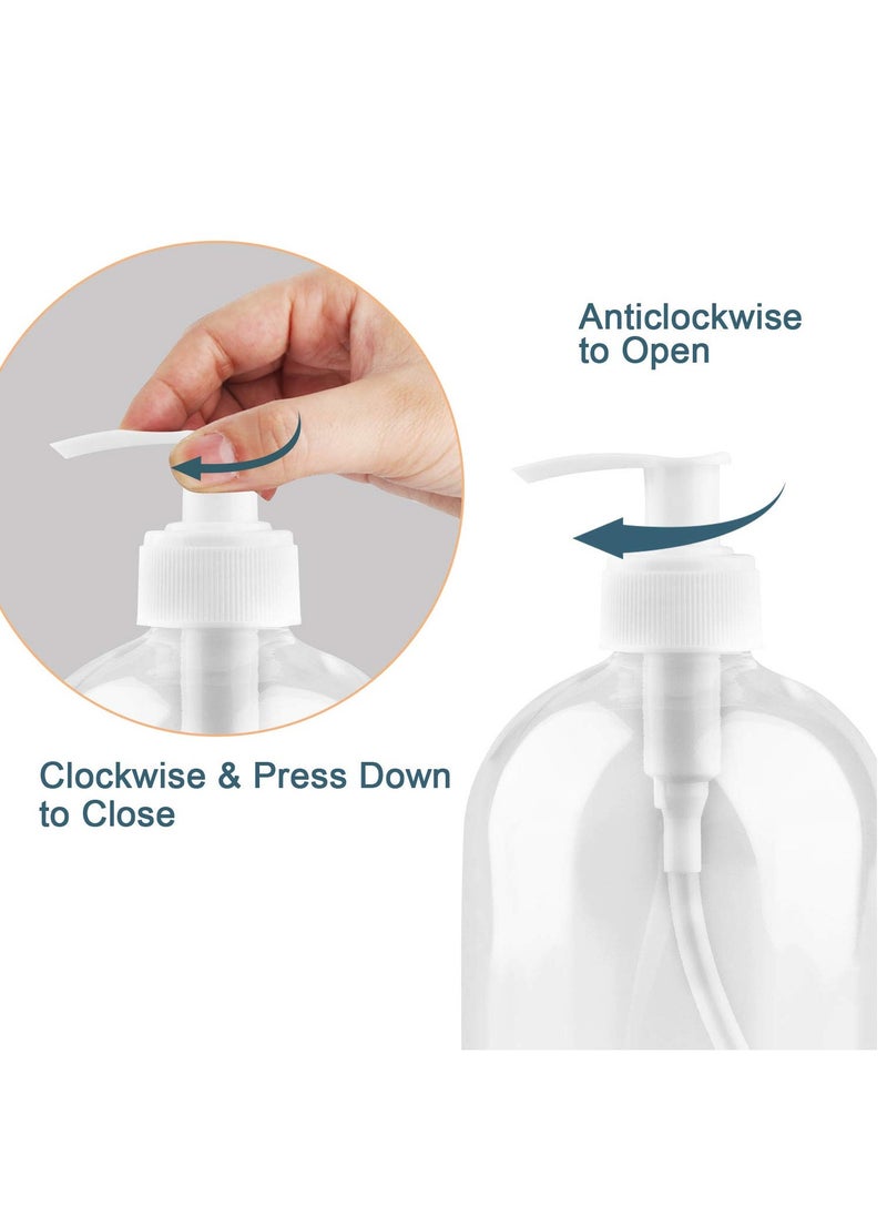 Vitacelli Plastic Pump Bottles, 12Pcs Refillable Pump Bottle Dispenser, 500ml Hand Gel Dispenser  - Image 2
