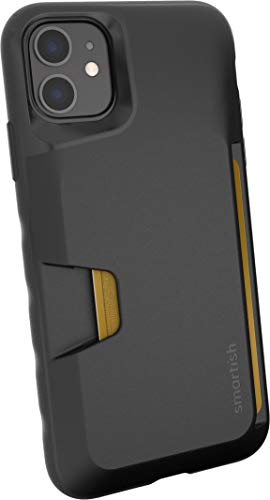 Smartish iPhone 11 Wallet Case - Wallet Slayer Vol. 1 [Slim + Protective] Credit Card Holder - Drop Tested Hidden Card Slot Cover Compatible with Apple iPhone 11 - Black Tie Affair - Image 1