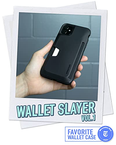 Smartish iPhone 11 Wallet Case - Wallet Slayer Vol. 1 [Slim + Protective] Credit Card Holder - Drop Tested Hidden Card Slot Cover Compatible with Apple iPhone 11 - Black Tie Affair - Image 2
