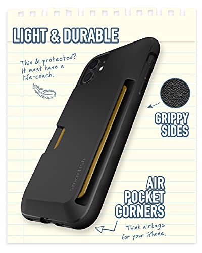 Smartish iPhone 11 Wallet Case - Wallet Slayer Vol. 1 [Slim + Protective] Credit Card Holder - Drop Tested Hidden Card Slot Cover Compatible with Apple iPhone 11 - Black Tie Affair - Image 4