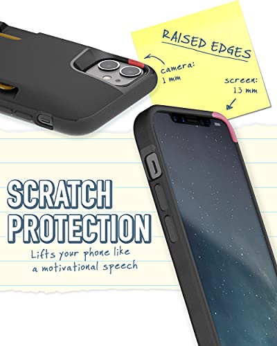Smartish iPhone 11 Wallet Case - Wallet Slayer Vol. 1 [Slim + Protective] Credit Card Holder - Drop Tested Hidden Card Slot Cover Compatible with Apple iPhone 11 - Black Tie Affair - Image 5