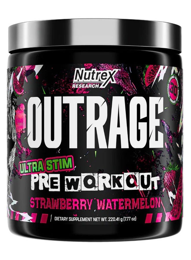 Nutrex Research Outrage Ultra Stim Pre-Workout, Energy, Focus & Power, Strawberry Watermelon 30Srv - Image 1