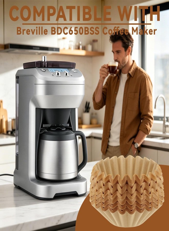 brikinte Coffee Filters 12 Cup Compatible with Breville Coffee Maker, 130 Pcs Extra Large Unbleached Filter Paper for Breville 12 Cup - Image 2