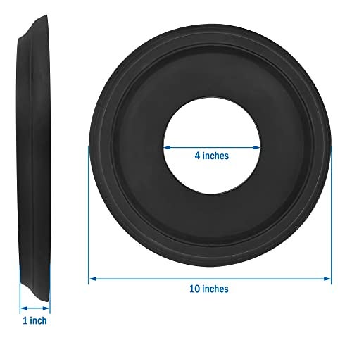 ECUDIS Molded PU Ceiling Medallion for Light Fixtures and Ceiling Fans, 10" OD x 4" ID, 2 Pack (Black) - Image 3