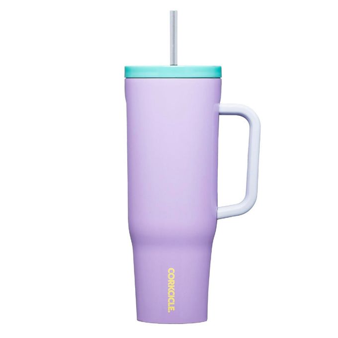 Corkcicle Cruiser Insulated Tumbler with Handle and Straw, Purple Dolphin, 40 oz  Reusable Water Bottle Keeps Beverages Cold for 20 Hours, Hot for 9 Hours  Cupholder Friendly - Image 1