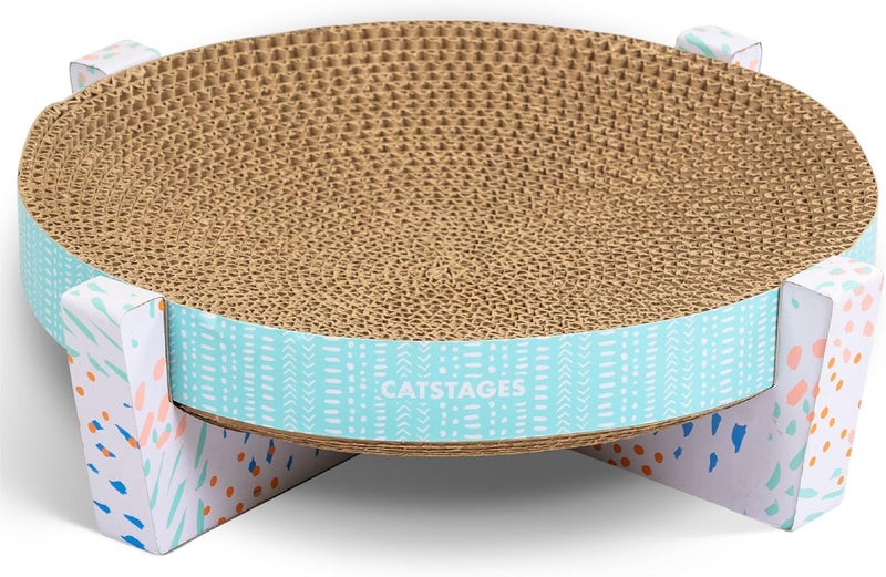 Catstages Globally spread simple design Scratch, Snuggle & Rest Corrugated Cat Scratcher With Catnip (packaging may vary) Global versatile design - Image 1