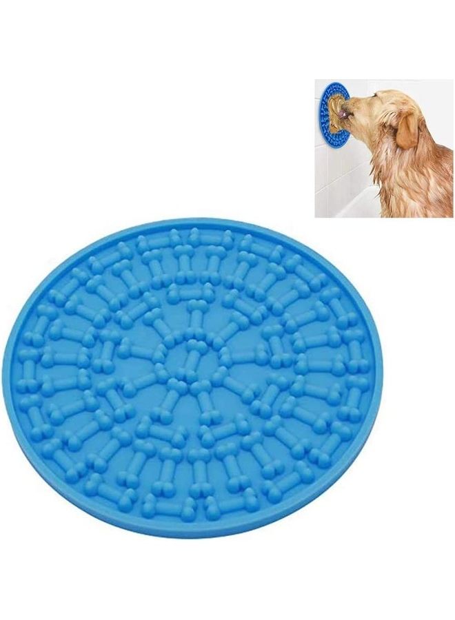 NIBEMINENT Silicone Slow Feeder Dispensing Mat Blue 5.90 x 5.90inch - Image 1