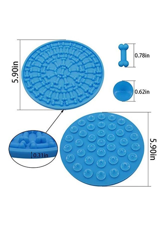 NIBEMINENT Silicone Slow Feeder Dispensing Mat Blue 5.90 x 5.90inch - Image 2
