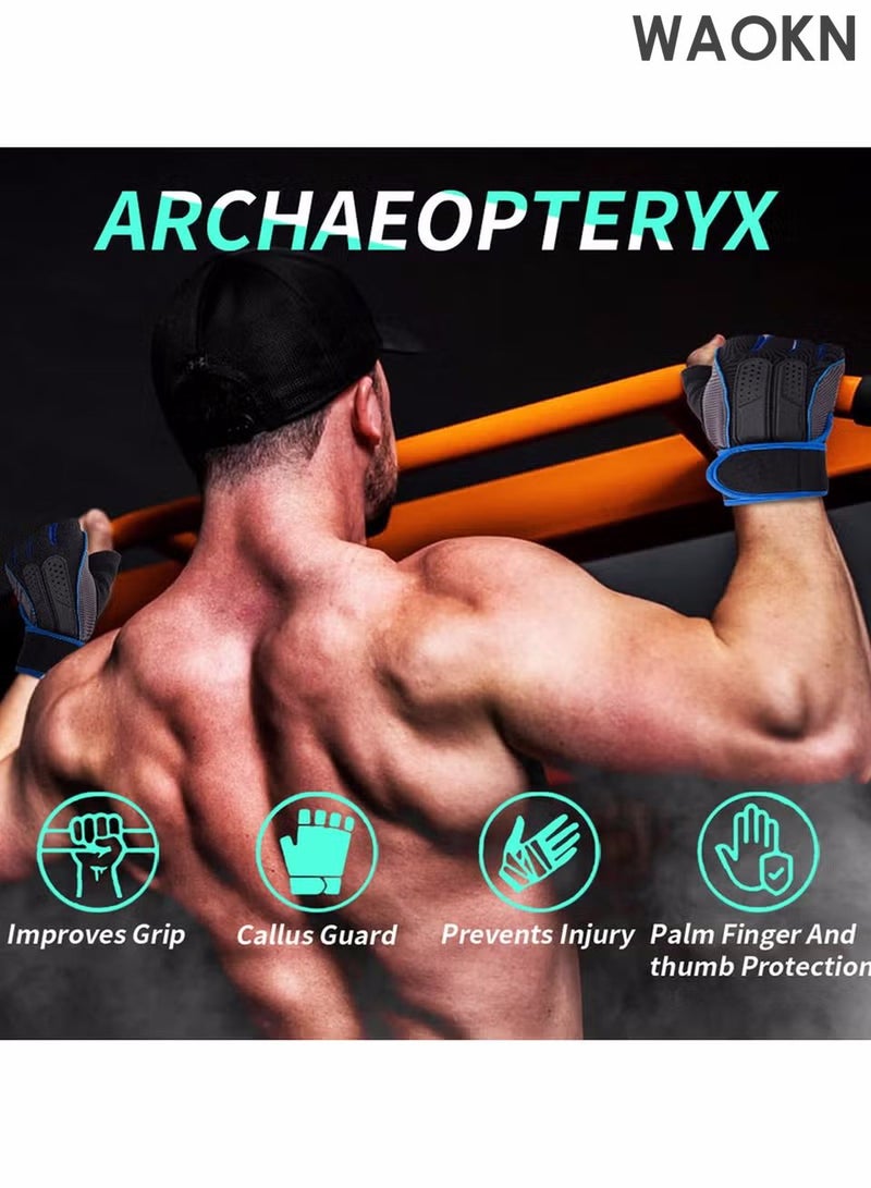 دبليو أيه أو كي أن قفازات رفع الأثقال، قفازات تمرين للرجال والنساء، قفازات ركوب الدراجات مع سيليكون غير قابل للانزلاق ودعم المعصم وحزام فيلكرو قابل للتعديل، مناسبة لتدريب اللياقة البدنية قفازات تدريب رفع الأثقال موثوق بها من قبل المقاتلين المحترفين - Image 3