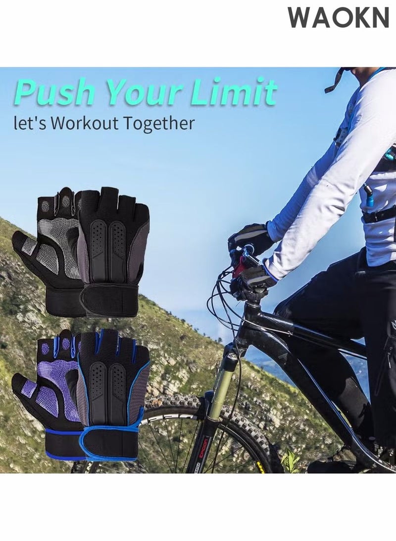 دبليو أيه أو كي أن قفازات رفع الأثقال، قفازات تمرين للرجال والنساء، قفازات ركوب الدراجات مع سيليكون غير قابل للانزلاق ودعم المعصم وحزام فيلكرو قابل للتعديل، مناسبة لتدريب اللياقة البدنية قفازات تدريب رفع الأثقال موثوق بها من قبل المقاتلين المحترفين - Image 2