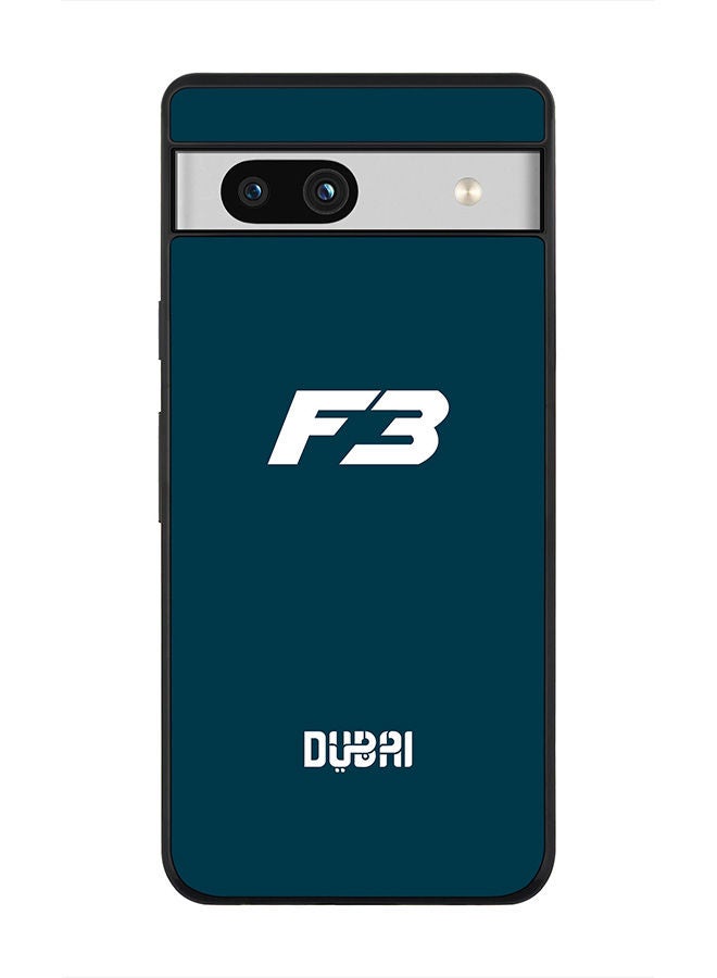 Stylizedd حافظة حواف سوداء متينة لجوجل بيكسل 7a 5G، حافظة رفيعة، حواف مطاطية مرنة، مضادة للسقوط، غلاف TPU جل رقيق - فاز3 دبي الأزرق - Image 1