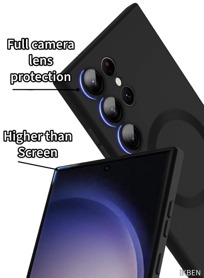 IKBEN Samsung Galaxy S24 Ultra Magnetic Case with Full Camera Lens Protection, Soft TPU Shockproof Anti-Scratch Back Cover, Wireless Charging Compatible, Slim Fit Phone Case for Samsung S24 Ultra 5G – Black by IKBEN - Image 2