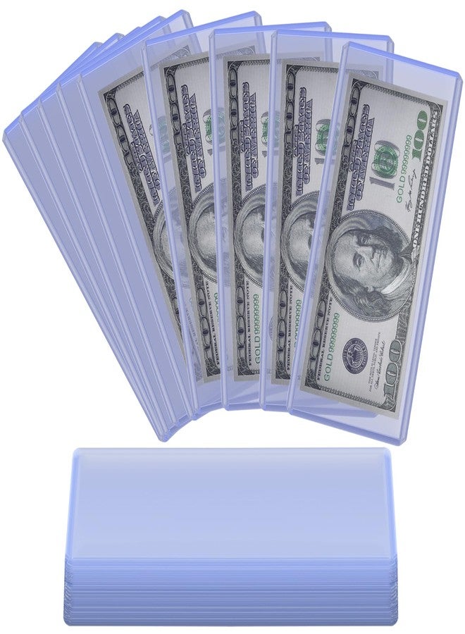 FULLCASE علبة كاملة من 20 غلافًا لحفظ الأوراق النقدية من فئة الدولار، مقاس 6.6 بوصة × 2.8 بوصة، مصنوعة من البلاستيك الصلب، حافظات شفافة لحماية النقود من الأعلى، مناسبة للدولار الأمريكي والطوابع والأوراق النقدية الأجنبية، علبة عرض لهواة جمع العملات - Image 1