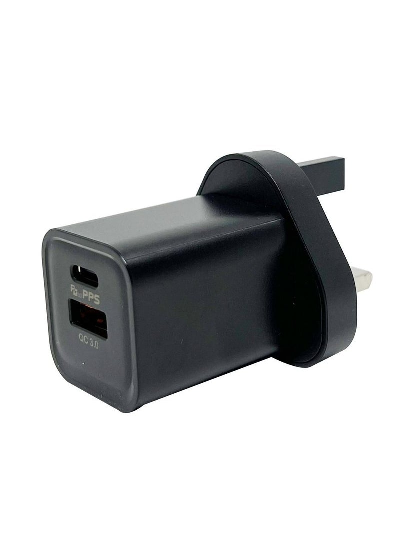 ماكس آند ماكس شاحن سريع 35 وات GaN بمنفذين Type-C + محول USB-A - متوافق مع iPhone 15/14/13 وSamsung S23/S22 وiPad والمزيد - أسود - Image 2