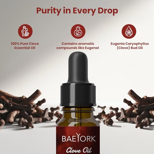 Baeyork Organic Indonesian Clove Essential Oil Helps to Support for Aromatherapy, Diffusers, and DIY | PETA Certified Cruelty-Free & Vegan Organic 100% Pure & Natural Essential Oil, 15 ml - Image 4