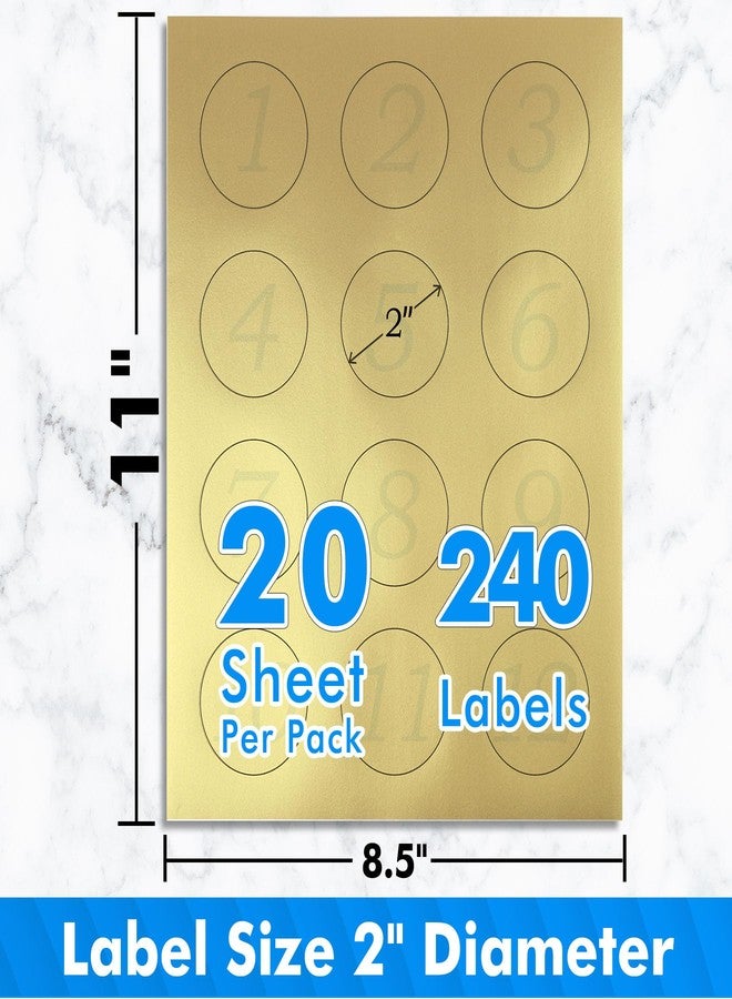 KOALA PAPER Gold Round Labels 2 Inch - 240 Printable Circle Stickers for Inkjet and Laser Printer, DIY Jar Labels, Thank You Notes, Party Favor Decors - Image 3