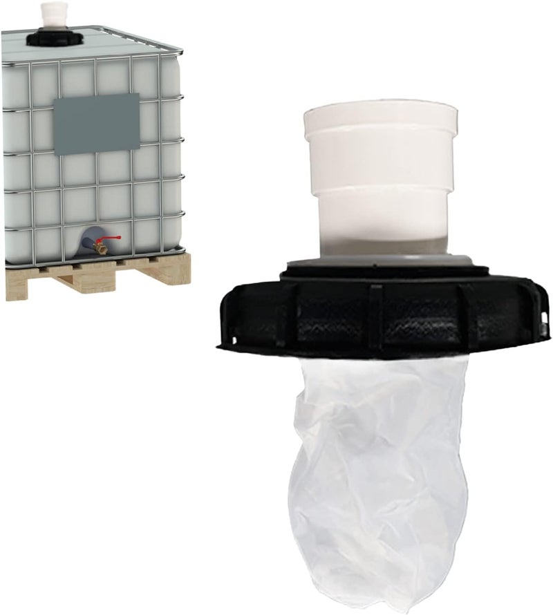 Rain Water Tank Filter Black Nylon Adapter - Reusable Rainwater Harvesting Filter for Outdoor Rainwater Collection Systems - Image 1