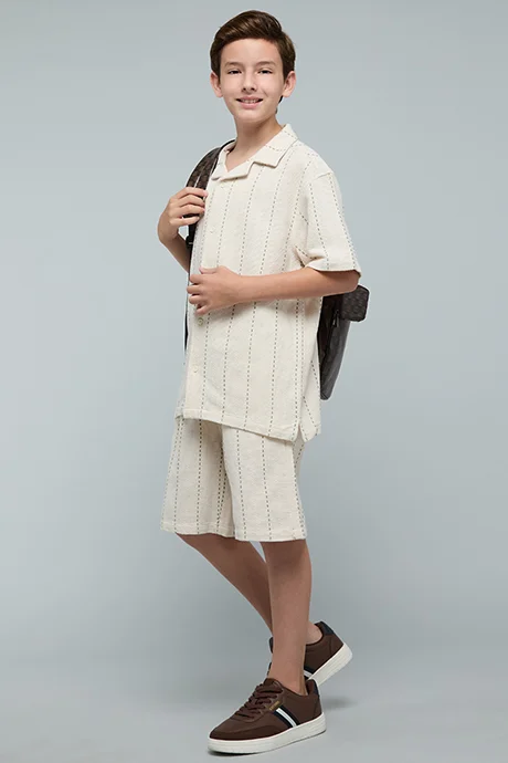 R&B Striped Shorts with Elastic Waist