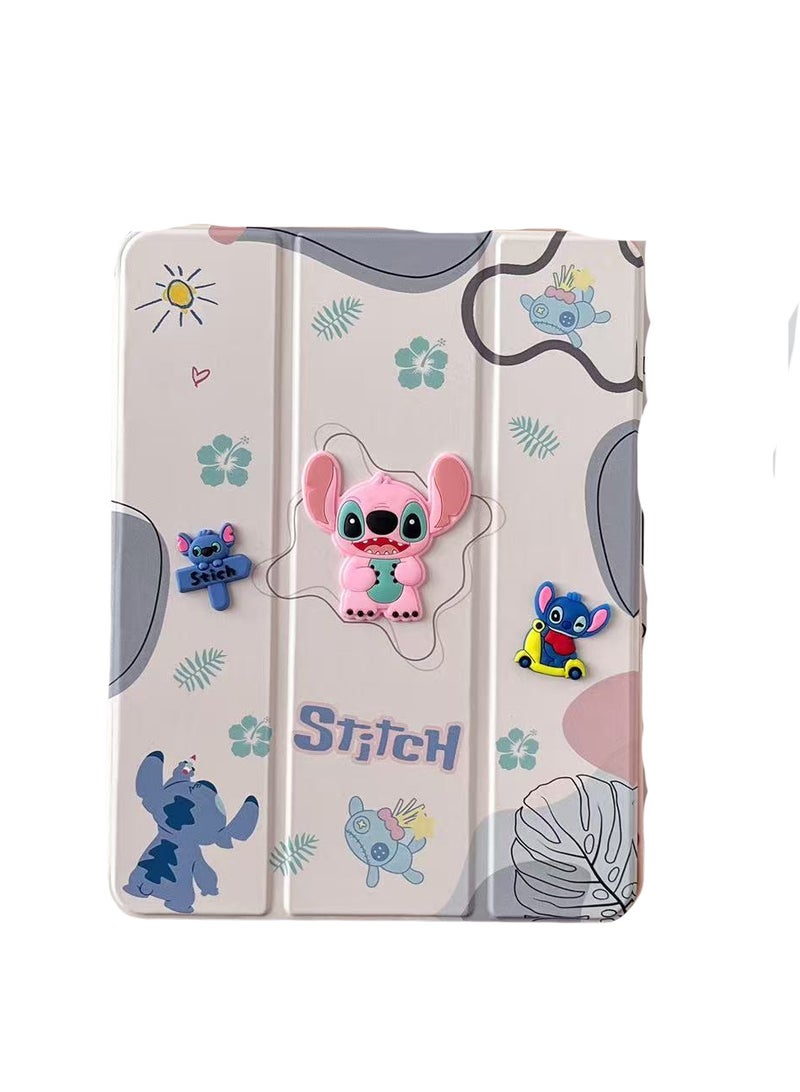 Ecosystem Cases Cartoon 3D Silicon Flip Cover For iPad Pro 11 inch (2024) M4 with Pencil Holder For Kids