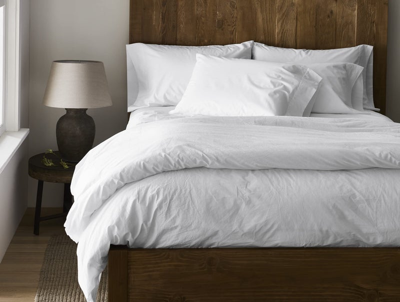 كويوتشي Coyuchi - 300 عدد الخيوط - القطن العضوي Percale Pillow sham - غطاء خفيف للتنفس للوسادة - قابلة للغسل الماكينة (Alpine White Standard)  - Image 5