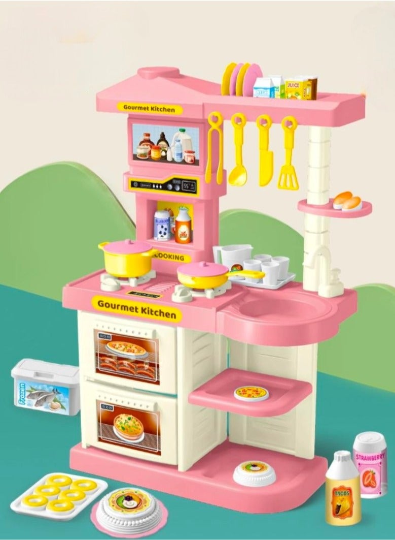 51 Pcs Kids Kitchen Toys Cooking Pretend Play Toy Set For Kids