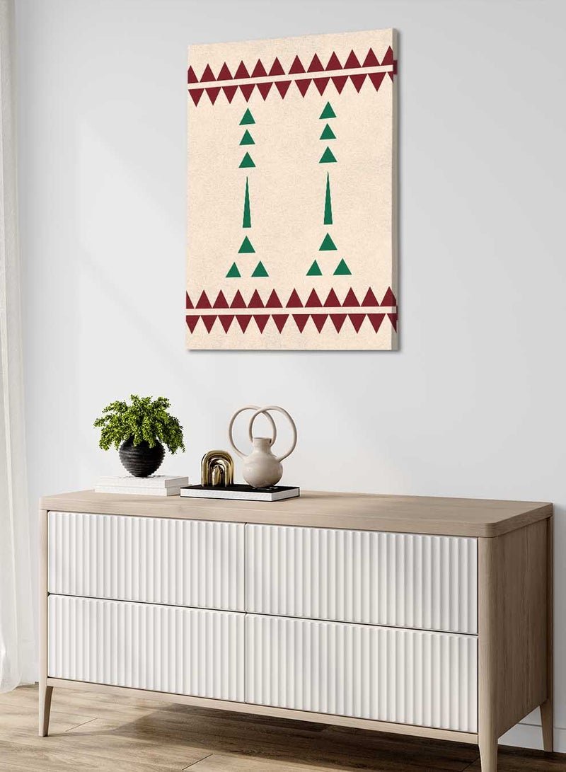 LOWHA Canvas Wall Art Stretched Over Wooden Frame with Saudi Inspired Pattern - Image 1