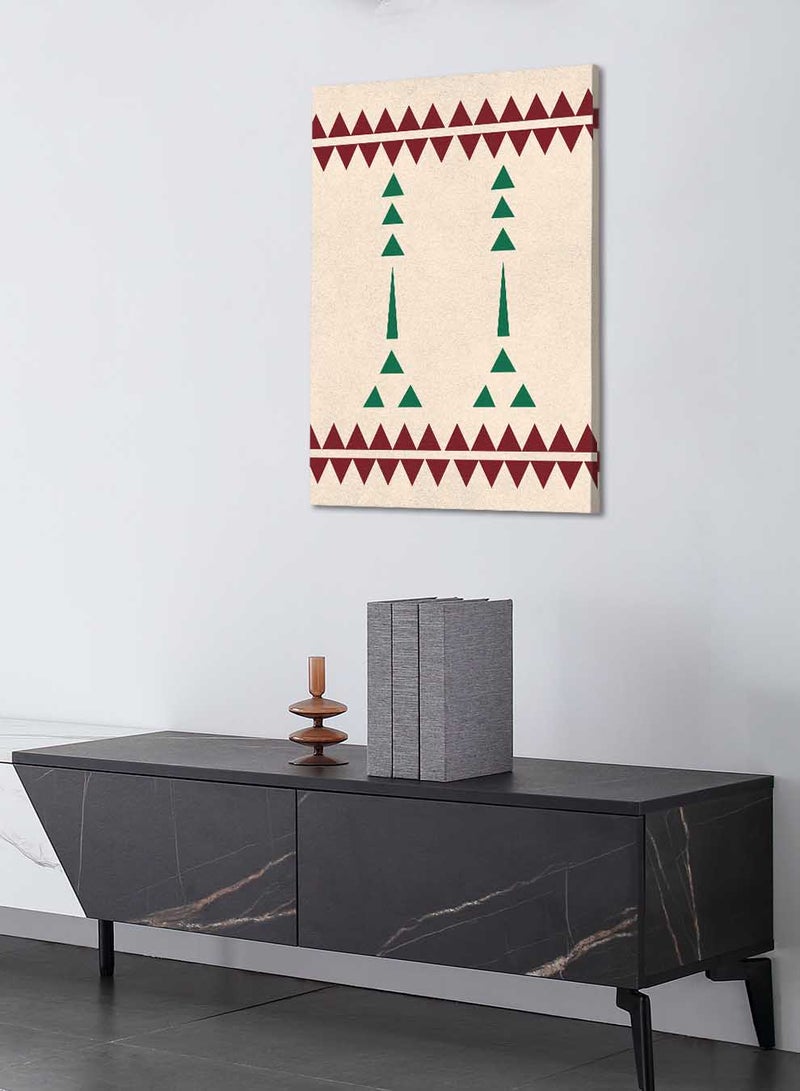 LOWHA Canvas Wall Art Stretched Over Wooden Frame with Saudi Inspired Pattern - Image 3