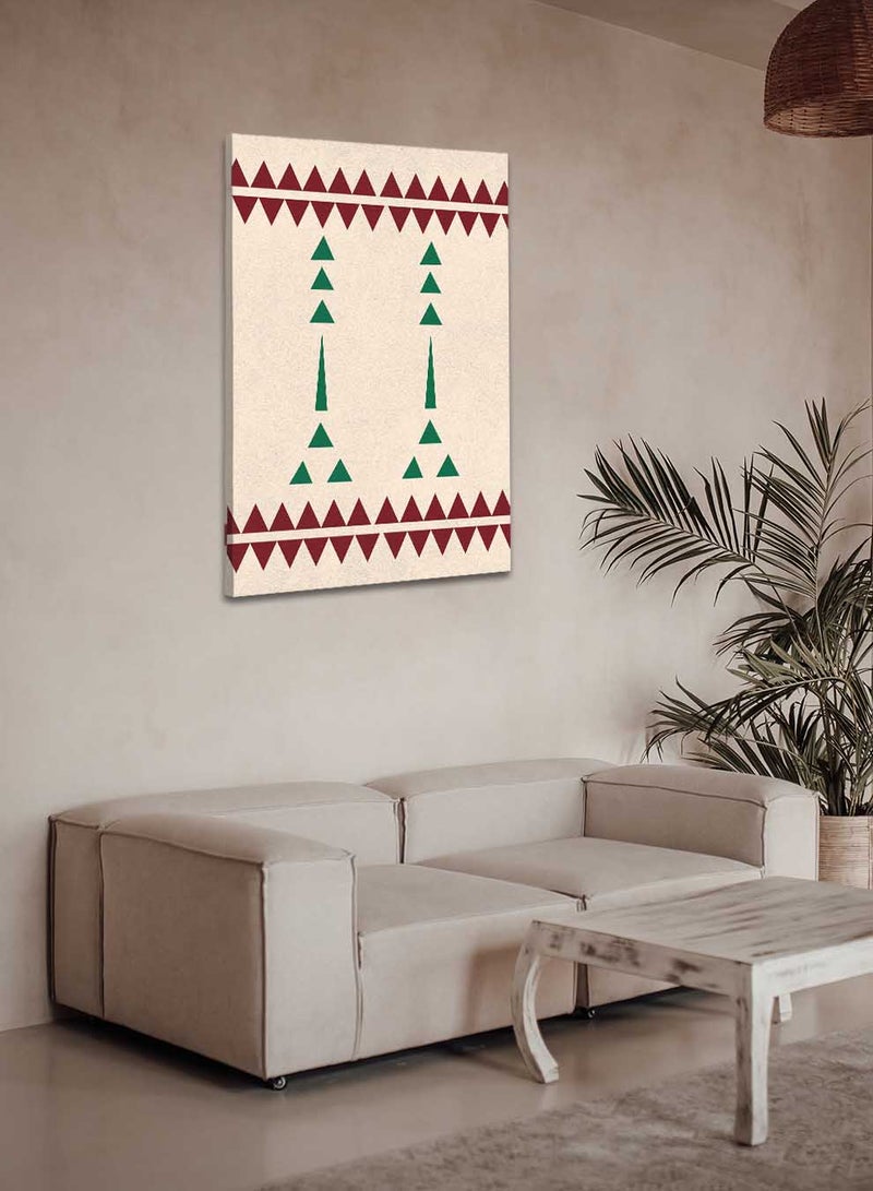LOWHA Canvas Wall Art Stretched Over Wooden Frame with Saudi Inspired Pattern - Image 2
