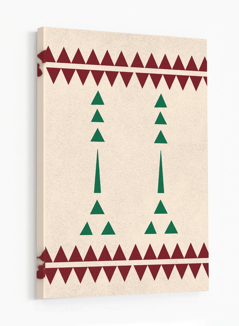 LOWHA Canvas Wall Art Stretched Over Wooden Frame with Saudi Inspired Pattern - Image 4