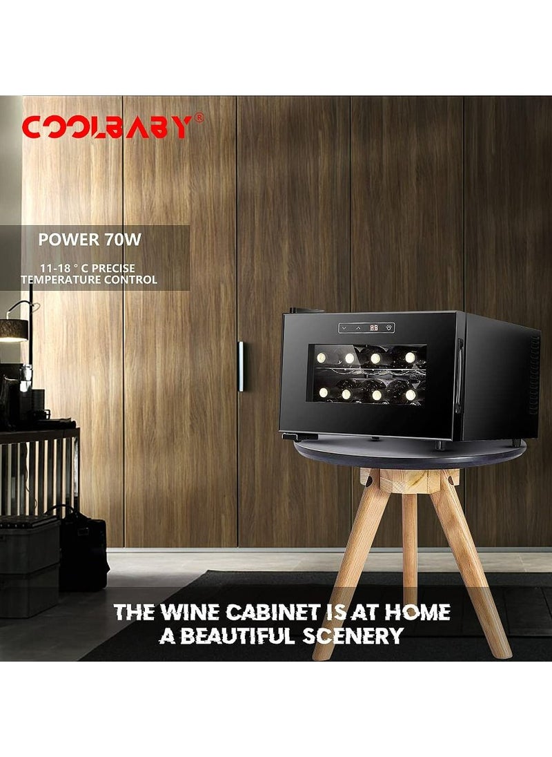 Small Wine cabinet  Freestanding Wine Cooler Mini Constant Temperature Wine Cabinet Tempered Glass Shielding UV Rays  8 Bottle Capacity  Digital Control  Black - pzsku/ZA80582D8D9BF9EEB34D2Z/45/_/1684914533/7ca5c517-ce19-4e19-8547-686236600d8c